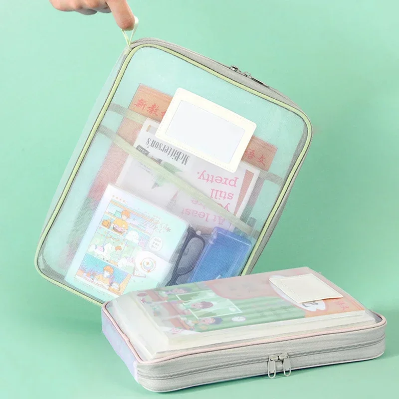 Portfolio Folder Zip - A4 Doorzichtige Mesh Documententas met Rits,