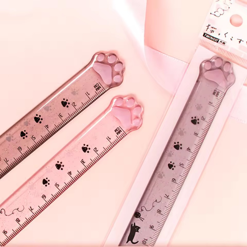 Ruler Set Transparent - 1 stuks Cat Paw Design-liniaal Meten