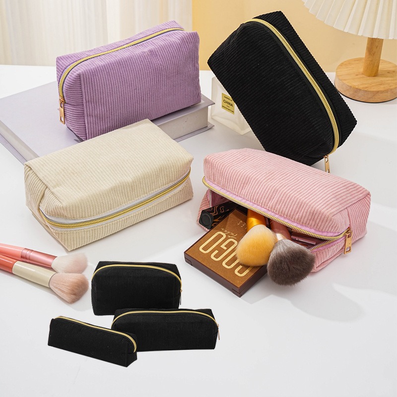 Ideal Stationery & Office Supply - 4 stuks duurzame corduroy opbergzakken, kunnen