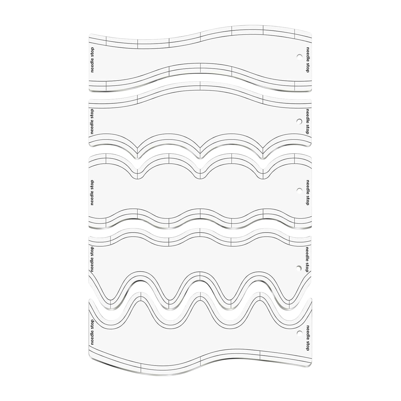 Ruler Set Transparent - Precisie-quiltlinialen transparant voor naaiprojecten, 5-delige acryl