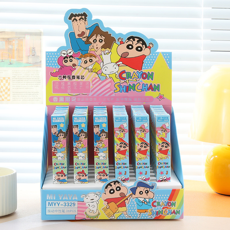 Is Stationery Office Supply - 6 Stuks Cartoon Crayon Shin-Chan Gel