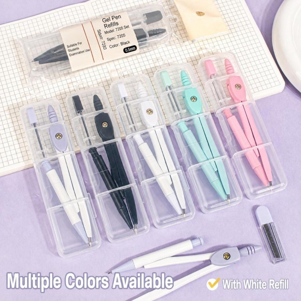 Compass Geometry Set - Draagbaar metalen tekenkompas in macaronkleuren, multifunctionele
