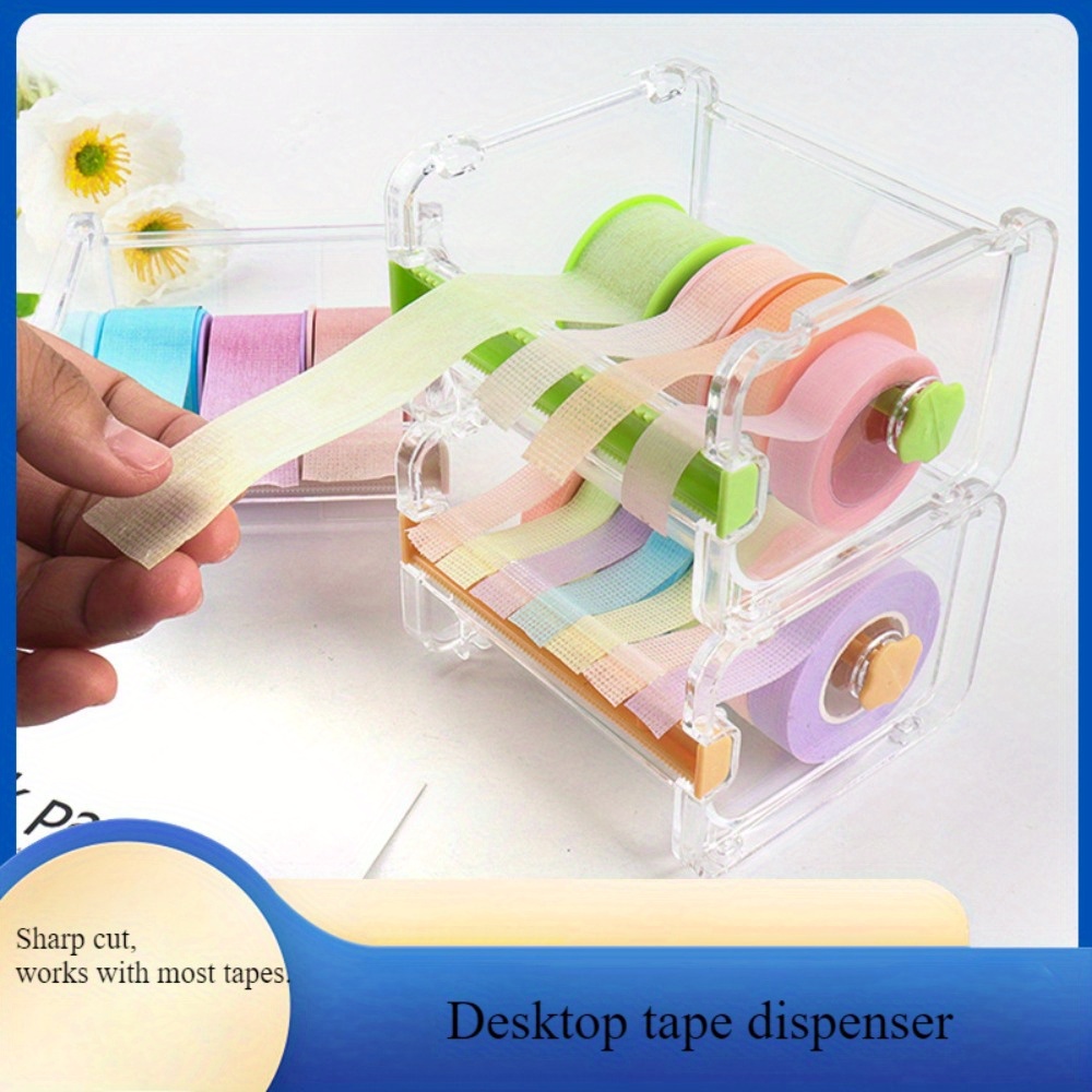 Washi Tape Set - Multifunctionele plakbanddispenser, draagbare washi-tape-snijder met transparante