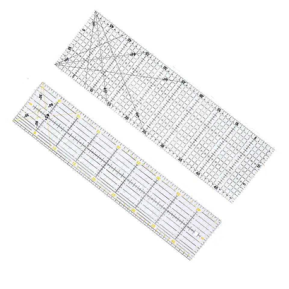 Ruler Set Transparent - Fenrry Multisize Acryl Patchwork Liniaal Transparante