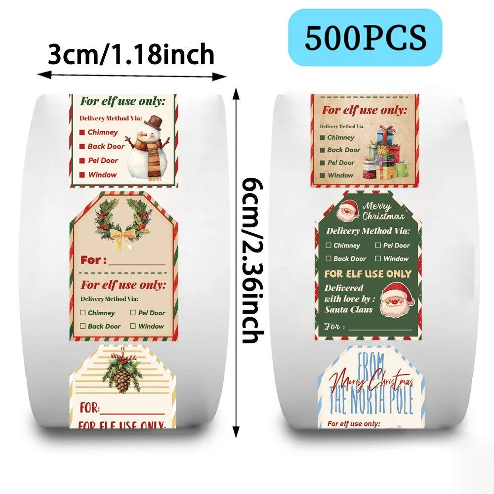 500 stuks kerststickers op rol - Label Printer Tape recensie en prijs