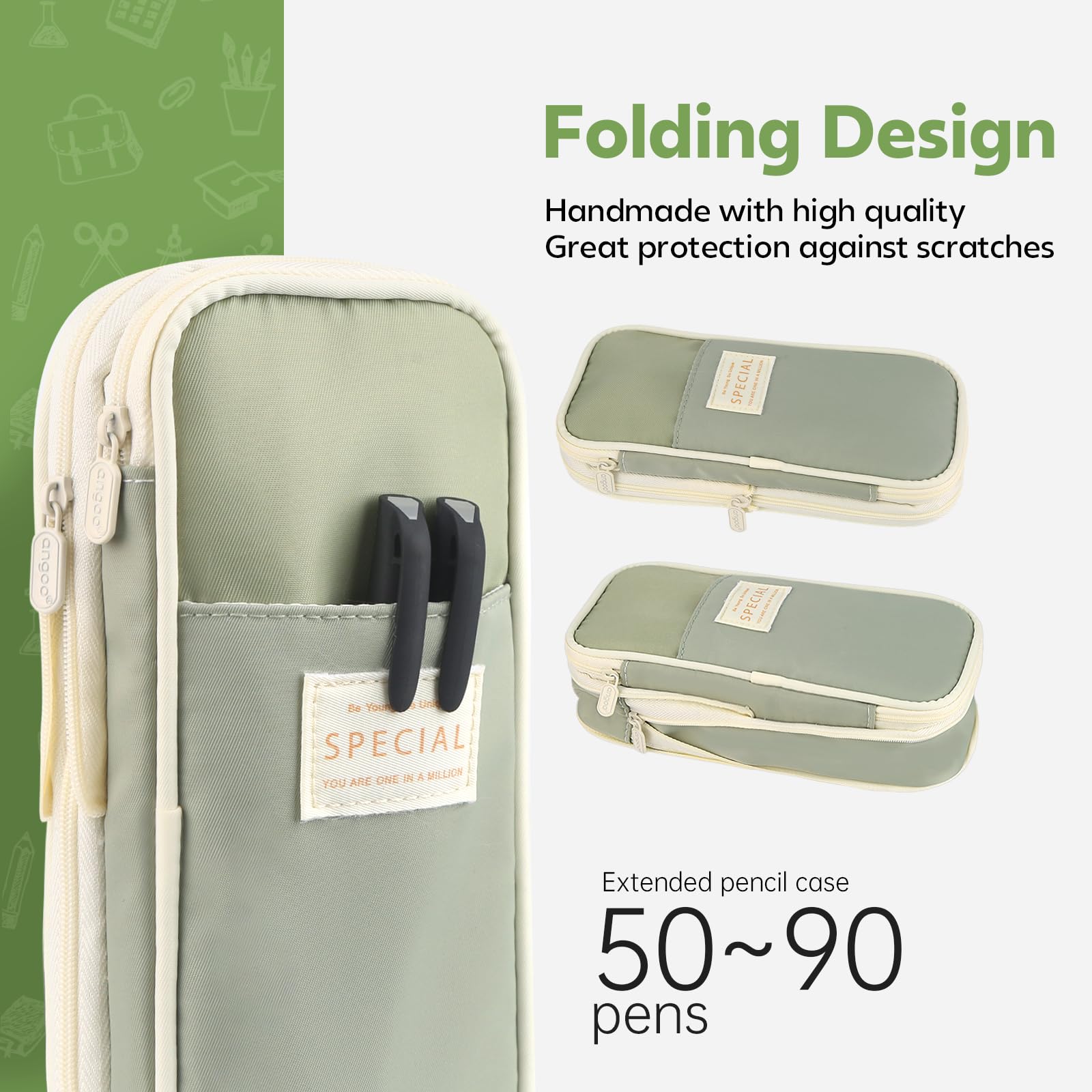 Groene etui met grote capacite - Ideal Stationery & Office Supply recensie en prijs