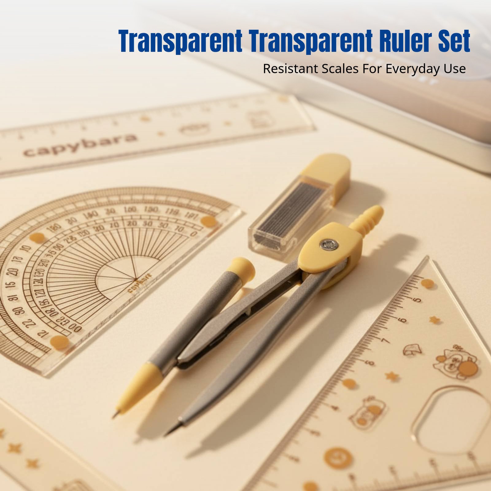 Liniaalset voor studenten, car - Ruler Set Transparent recensie en prijs